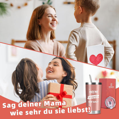 Mama Geschenk Thermobecher Edelstahl Spruch 600ml