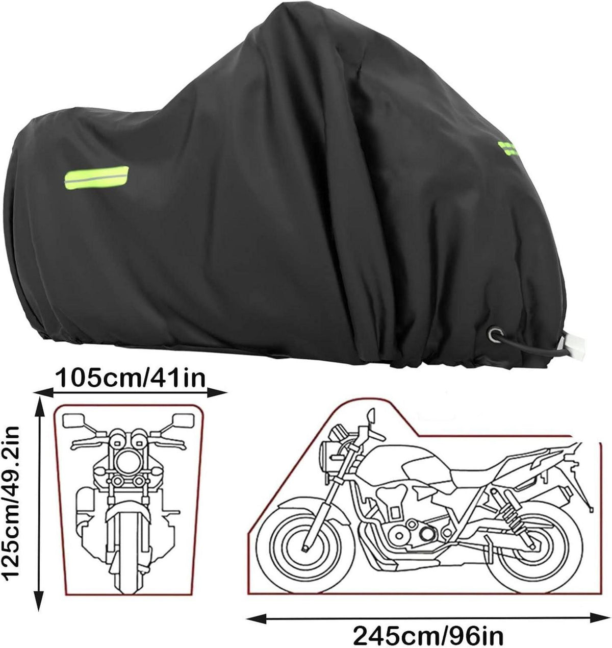 XXXL Motorrad Abdeckplane Wasserdicht 245x105x125cm Harley