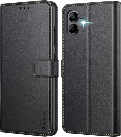Samsung Galaxy A04 Handyhülle Leder Klapphülle Schwarz