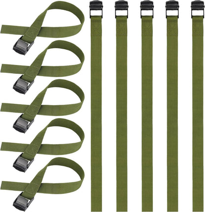 Spanngurt Set 10 Stück 65cm verstellbar Rostfrei Grün