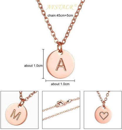 Damen Initialen Kette Buchstaben Anhänger Herz Gold Roségold Silber