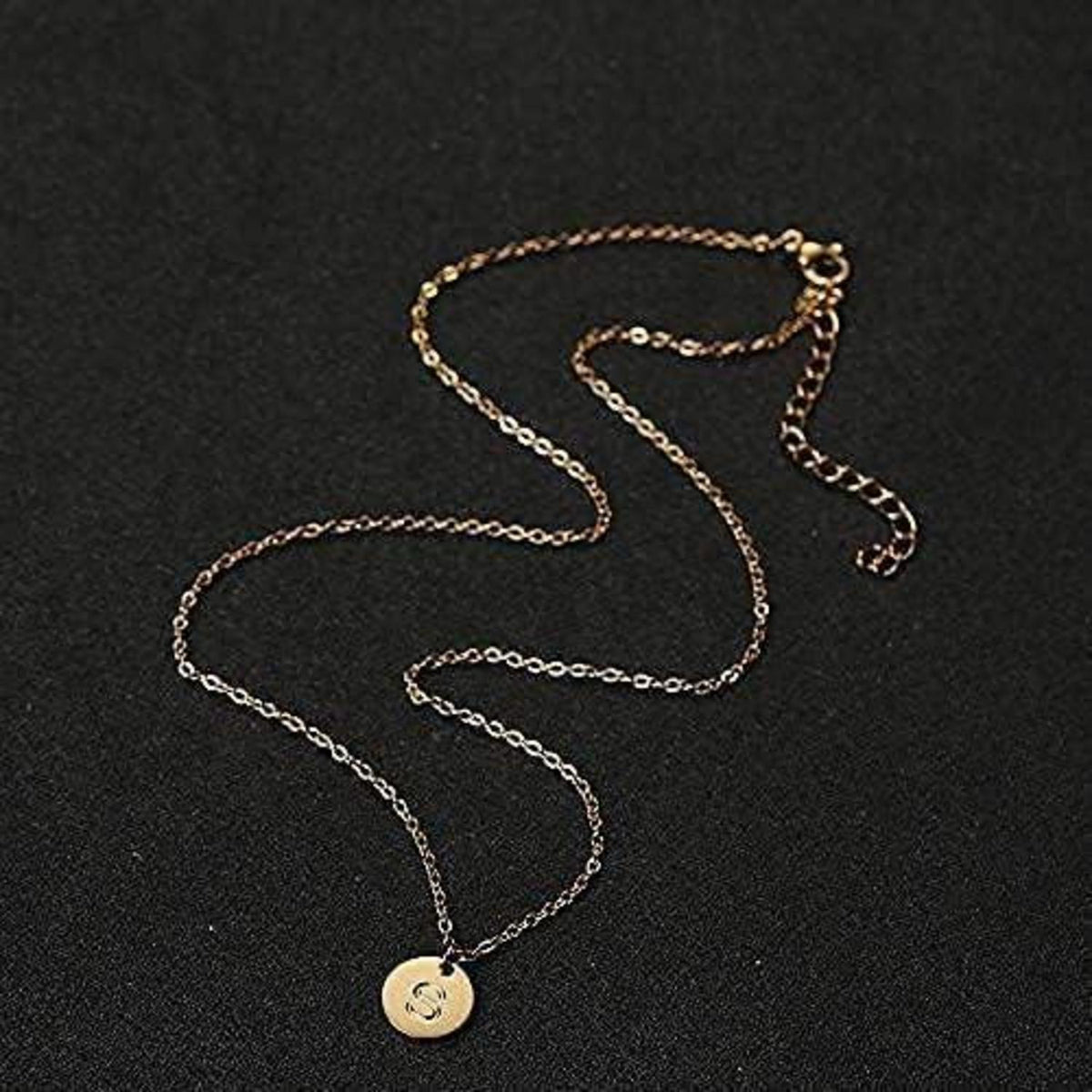 Initialen Kette Damen Buchstaben Anhänger Herz Gold Rosegold