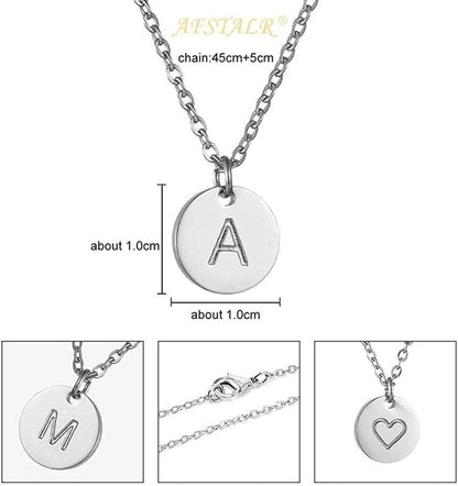 Damen Initialen Kette Buchstaben Anhänger Gold Silber Rosegold Herzen