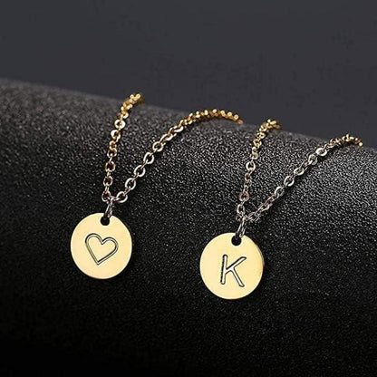 Damen Initialen Kette Buchstaben Anhänger Gold Rosegold Silber Herz