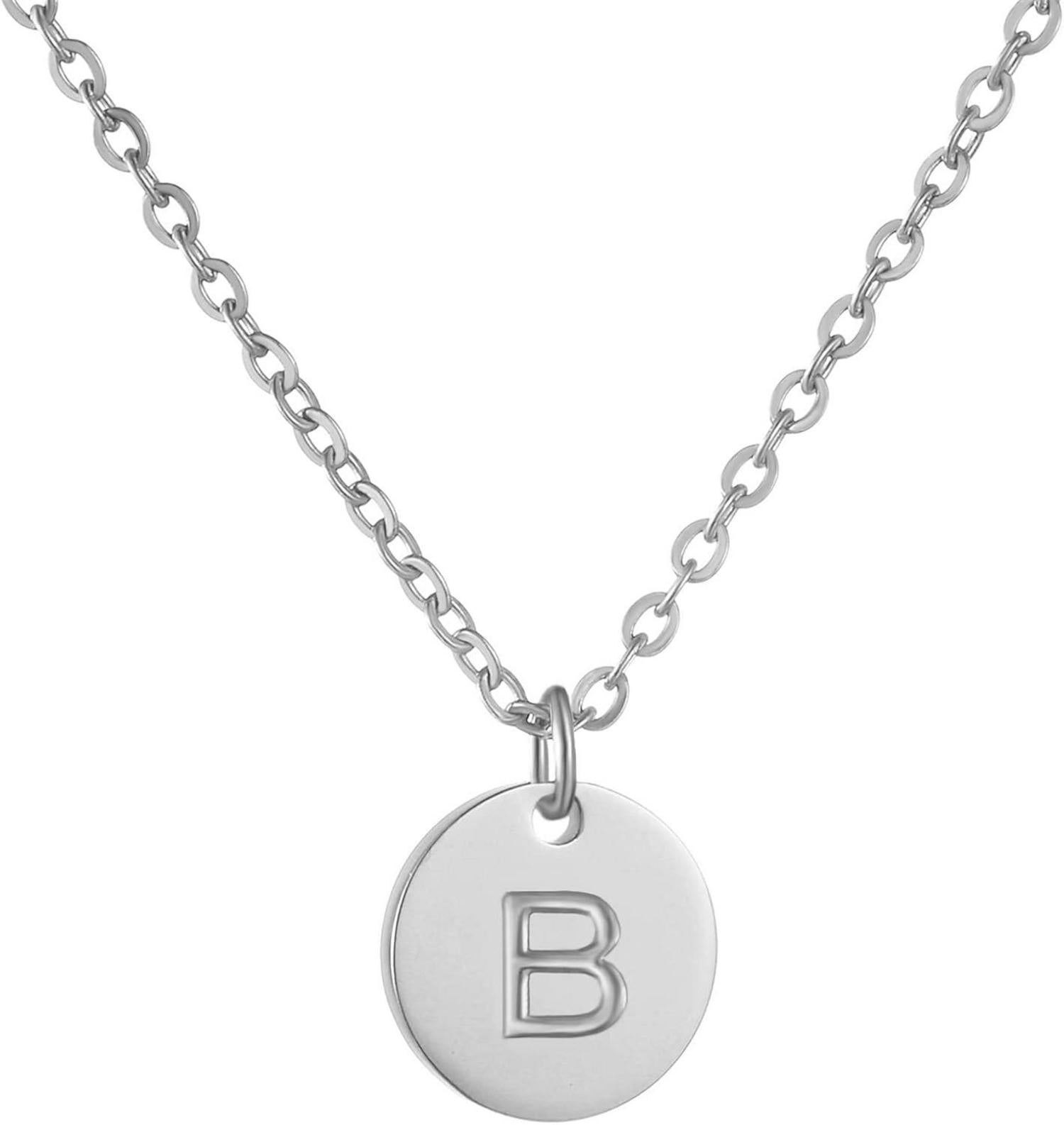 Initialen Buchstaben Anhänger Halskette mit Herz Silber Gold Rosegold