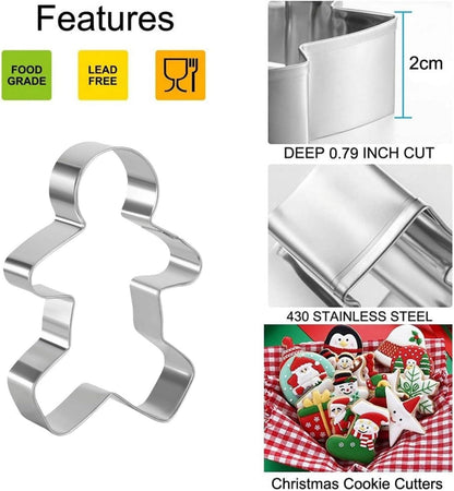 Weihnachts-Ausstechformen-Set 9-teilig Edelstahl Lebkuchen