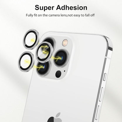 Kameraschutz für iPhone 13 Pro Max, 9H-Glas, Silber, 4er Set