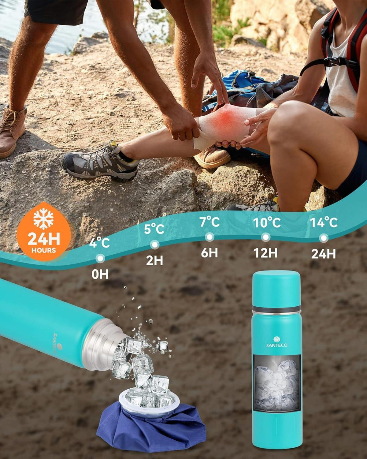 Isolierflasche Edelstahl 1l Auslaufsicher BPA-frei 24H Kalt