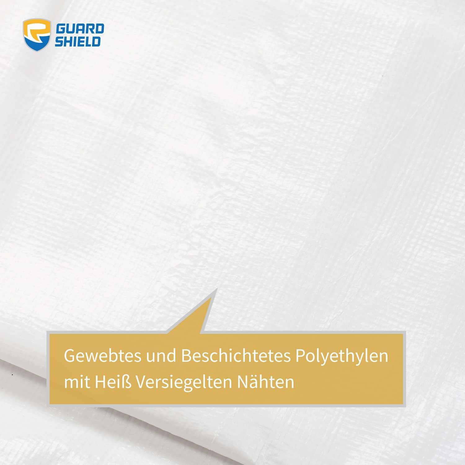 GUARD SHIELD 2x3m Abdeckplane Weiß 160g Wasserdicht UV-stabilisiert