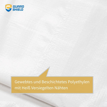 Wasserdichte Abdeckplane 4x4m Weiß 160g/m² UV-stabilisiert Schimmelresistent