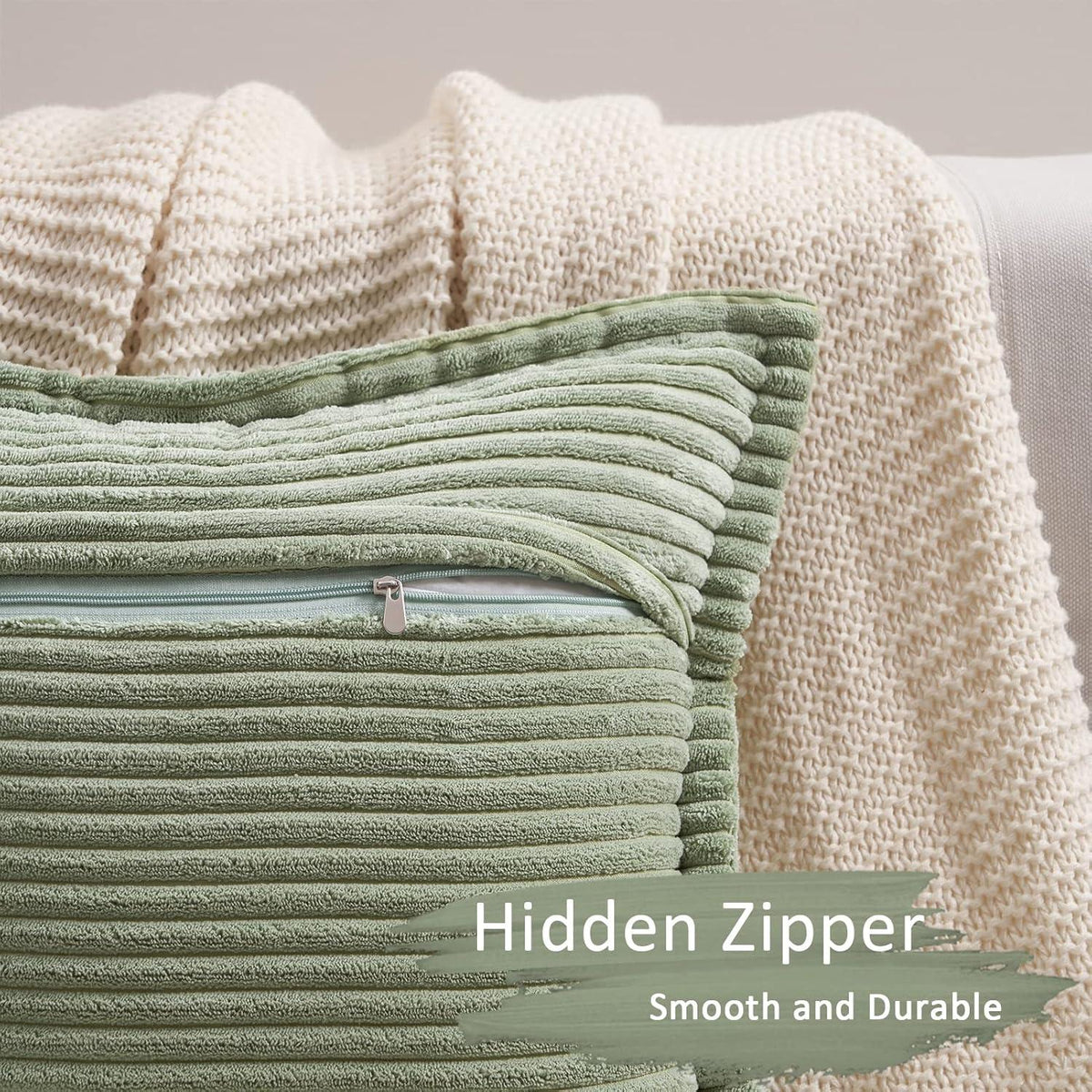 Kissenbezug Samt 40x40 grün 2er Set Deko für Sofa