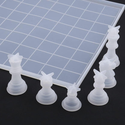 Schachbrett & Figuren Silikonform Set 17-teilig zum Gießen