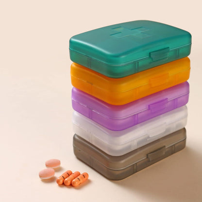 Wöchentliche Pillendose mit 6 Fächern für 7 Tage, tragbarer Medikamenten-Organizer in Orange