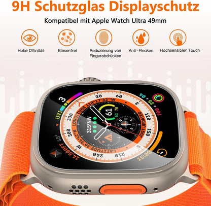 Apple Watch Ultra Schutzfolie 49mm 9H Panzerfolie - 4er Pack