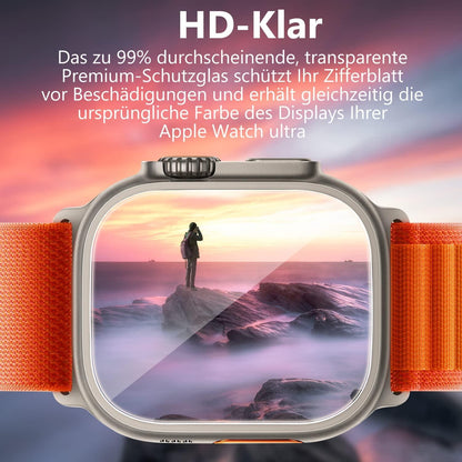 4x Schutzfolie für Apple Watch Ultra/Ultra 2 49mm - Full Screen, 9H Panzerfolie