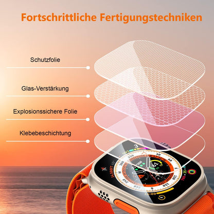 Panzerfolie für Apple Watch Ultra 49mm Full Screen 9H - 4 Stück