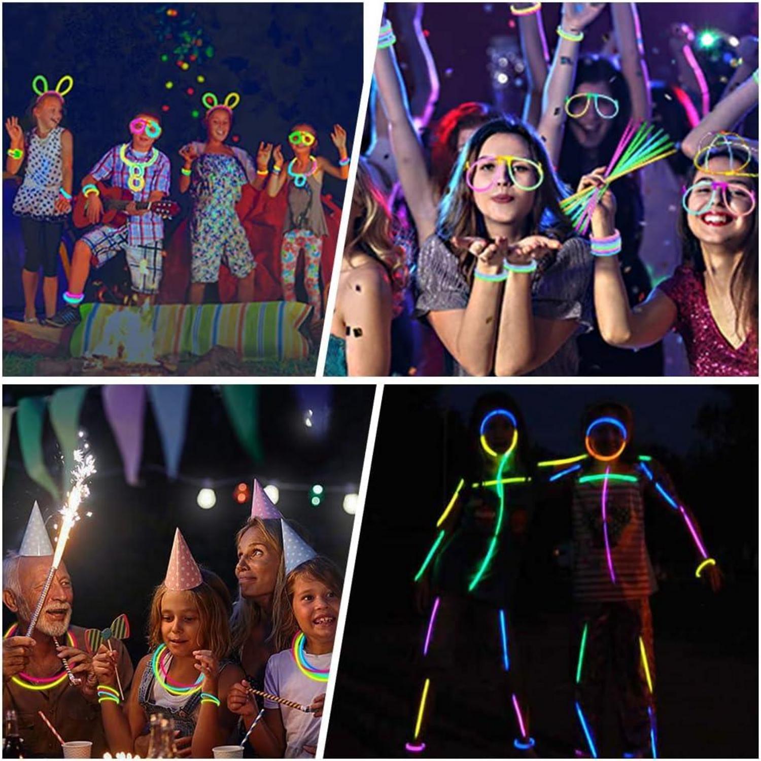 Knicklichter Party Set 241 Stück mit Zubehör - Glow Sticks Brillen Ohrringe