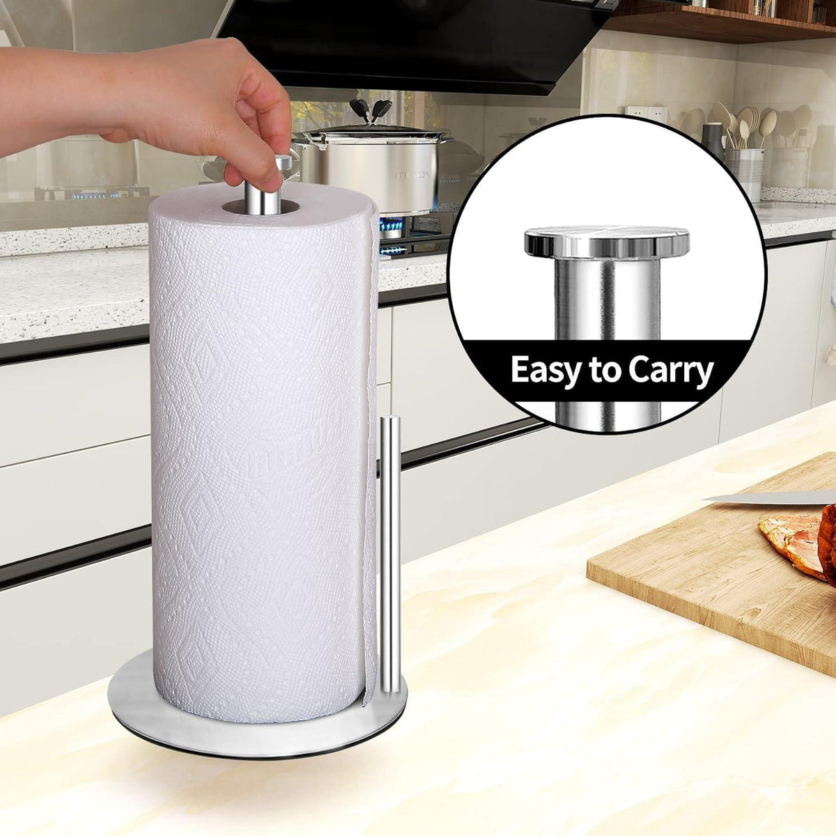 Küchenrollenhalter Stehend Edelstahl mit Anti-Rutsch-Boden