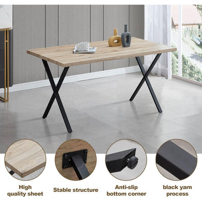 Esstisch Set mit 4 Samtstühlen – Modernes Esszimmer Set 140cm