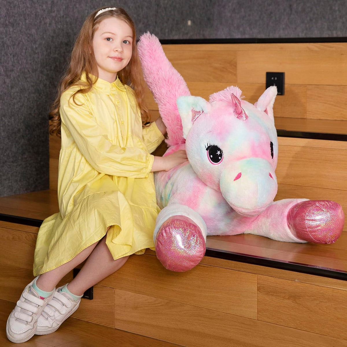XXL Einhorn Kuscheltier 110cm - Weiches Plüschtier für Kinder