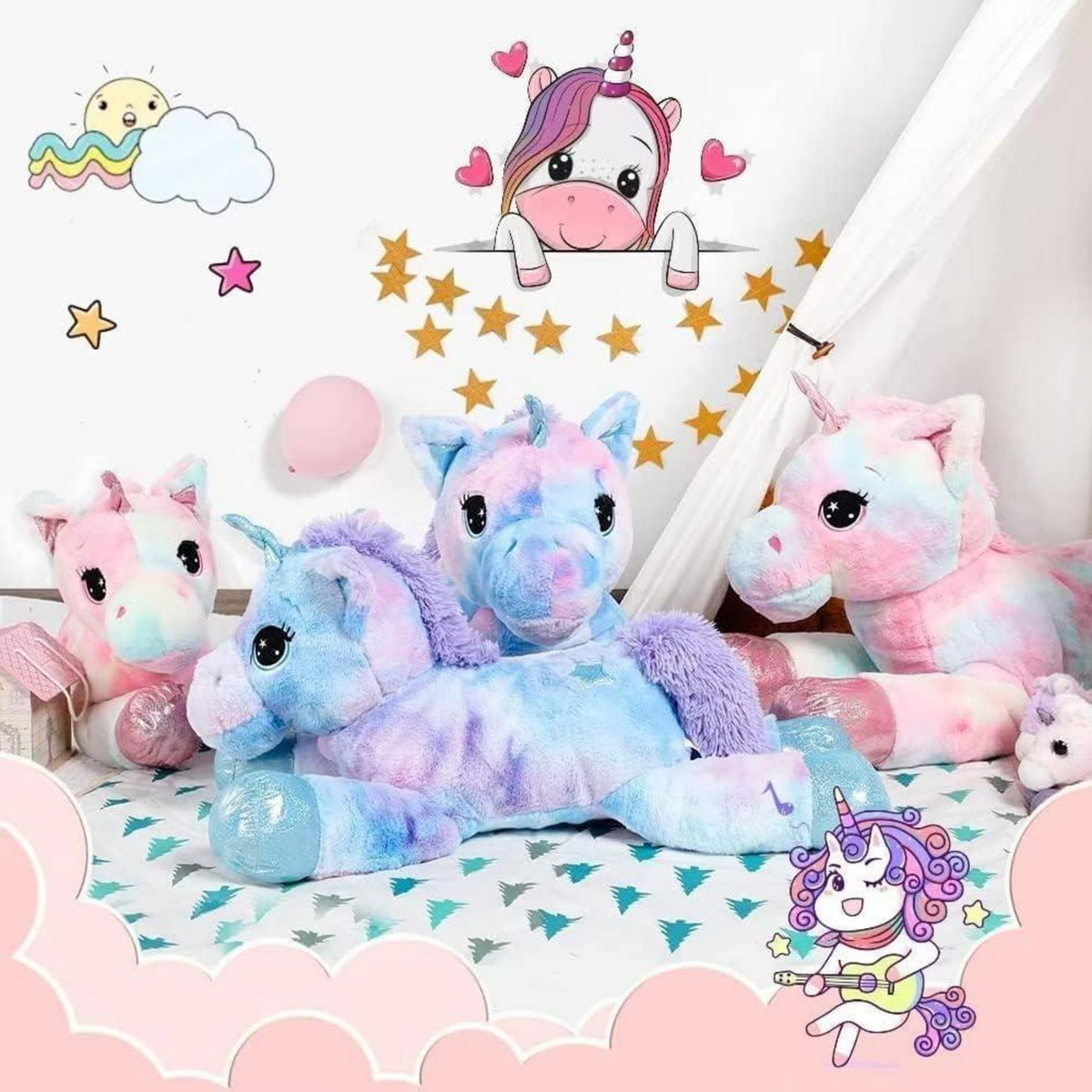 XXL Einhorn Kuscheltier 110cm - Weiches Plüschtier für Kinder