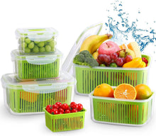 Frischhaltedosen Obst Gemüse Set mit Deckel Sieb 5er 5,8L - 0,7L