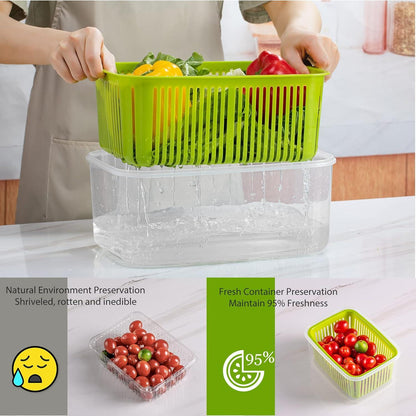 Frischhaltedosen Set Obst Gemüse 5-tlg. Vorratsdosen mit Sieb und Deckel, BPA