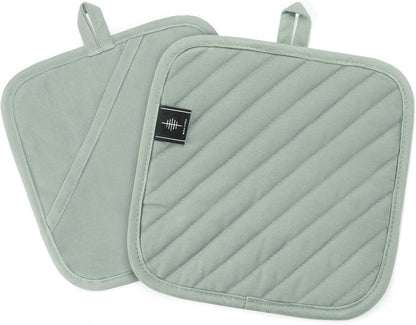 Topflappen Baumwolle Hitzebeständig 2er Set Grün 20x20cm