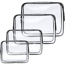 Aucuu Transparente Kosmetiktaschen, 4er Set PVC Reise Kulturbeutel
