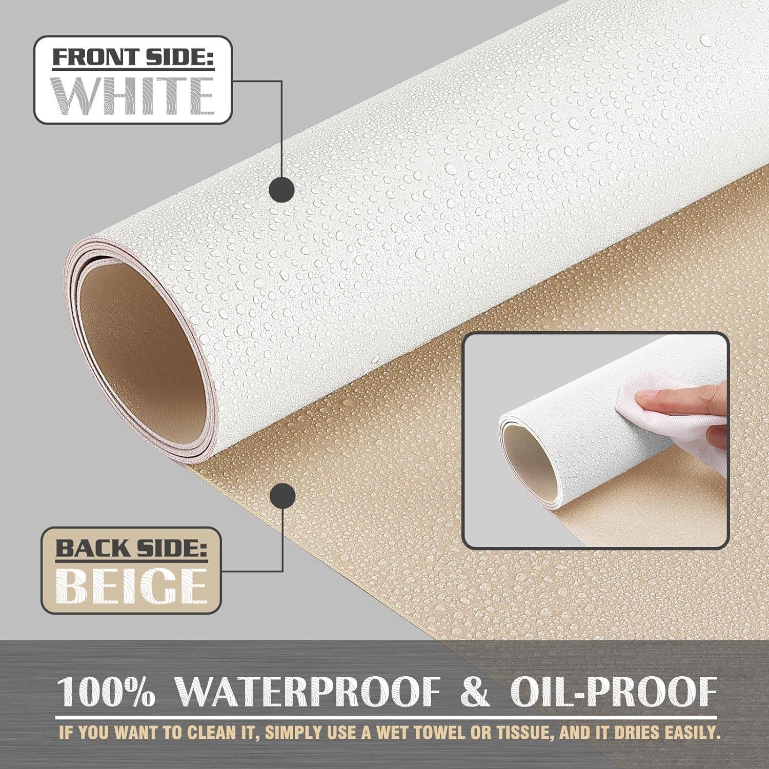 Knodel Schreibtischunterlage 120 x 60cm PVC wasserdicht doppelseitig Weiß/Beige