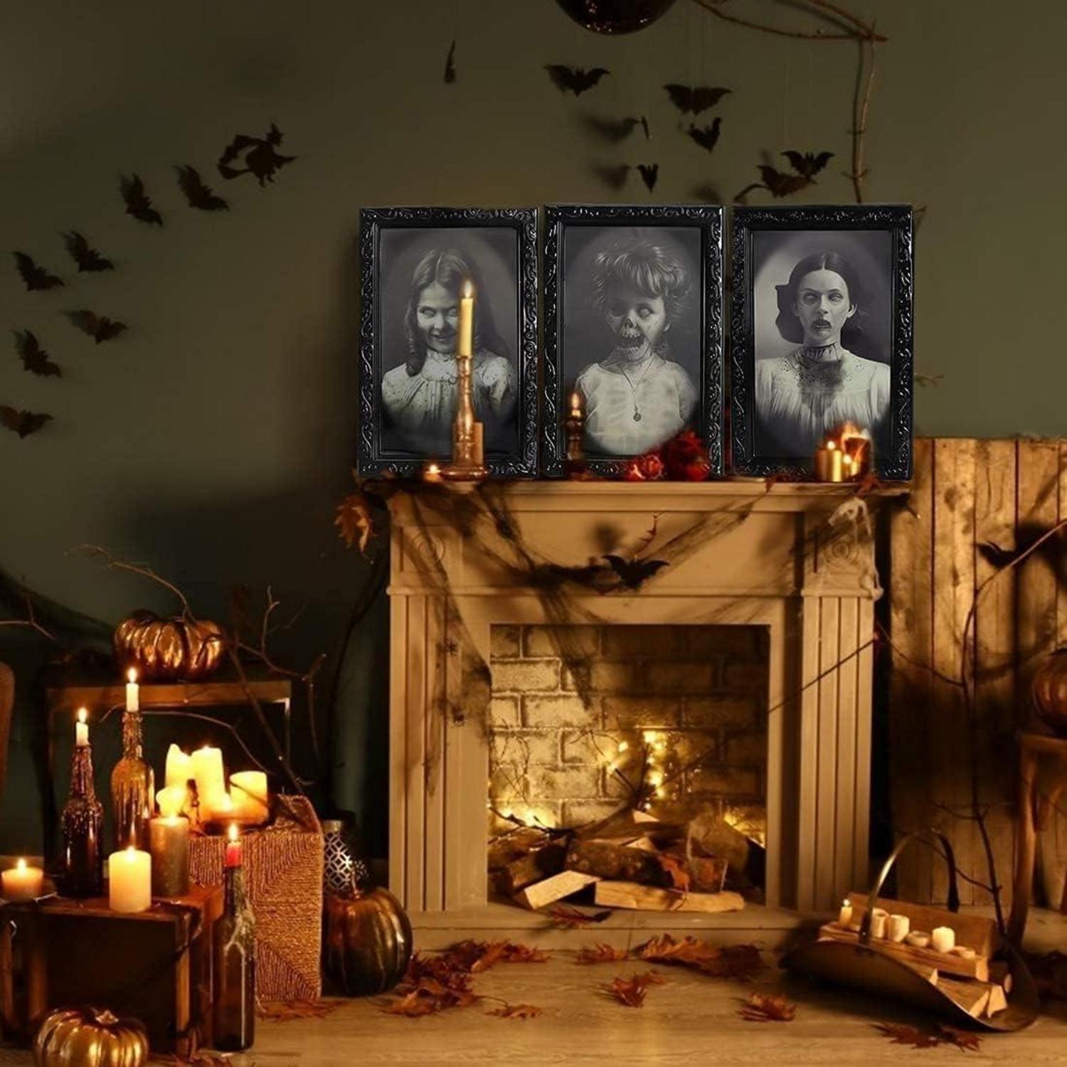 Halloween Deko Horror Bilderrahmen Girlande 3D Grusel Set