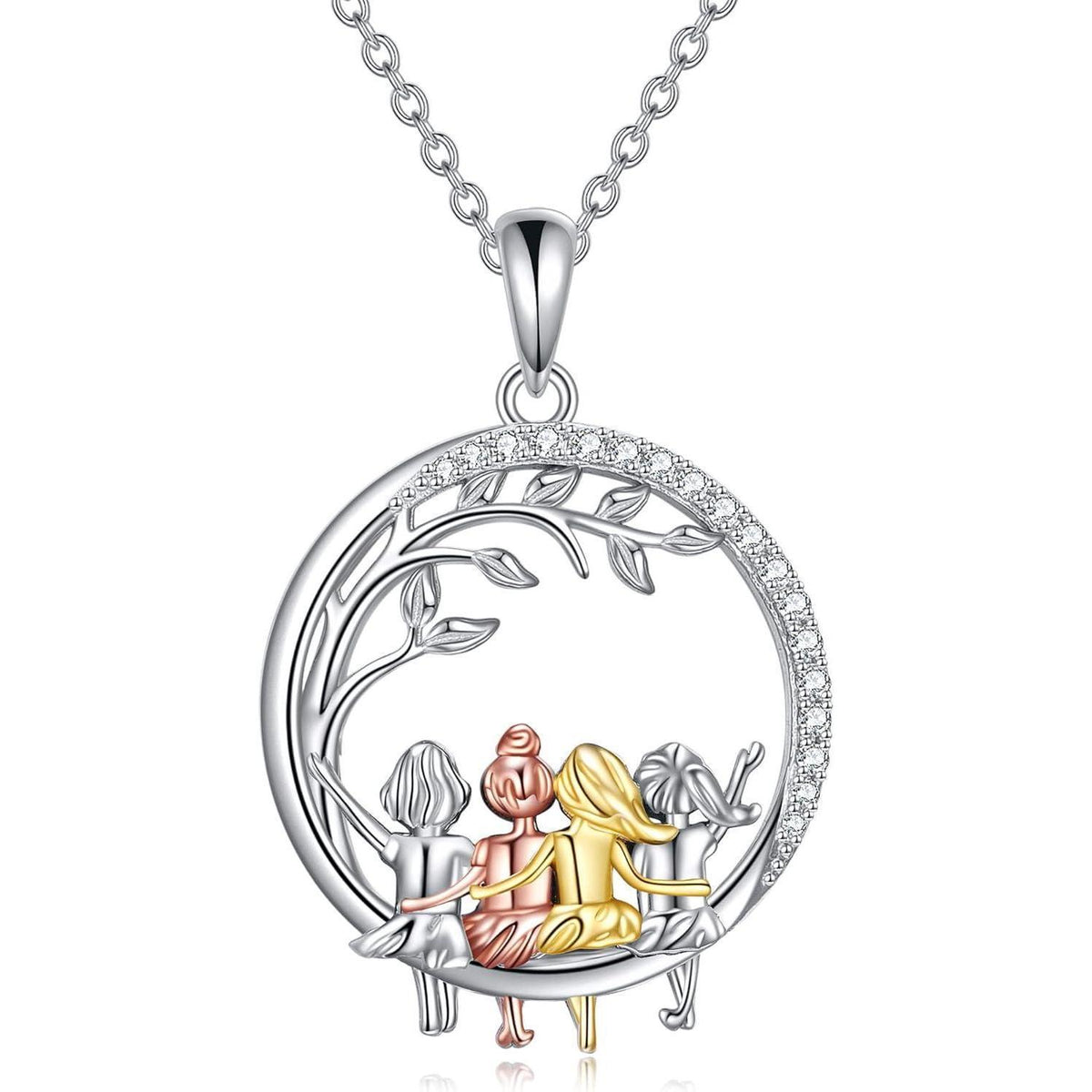 Schwestern Halskette "Always My Sister Forever My Friend" 925 Sterling Silber