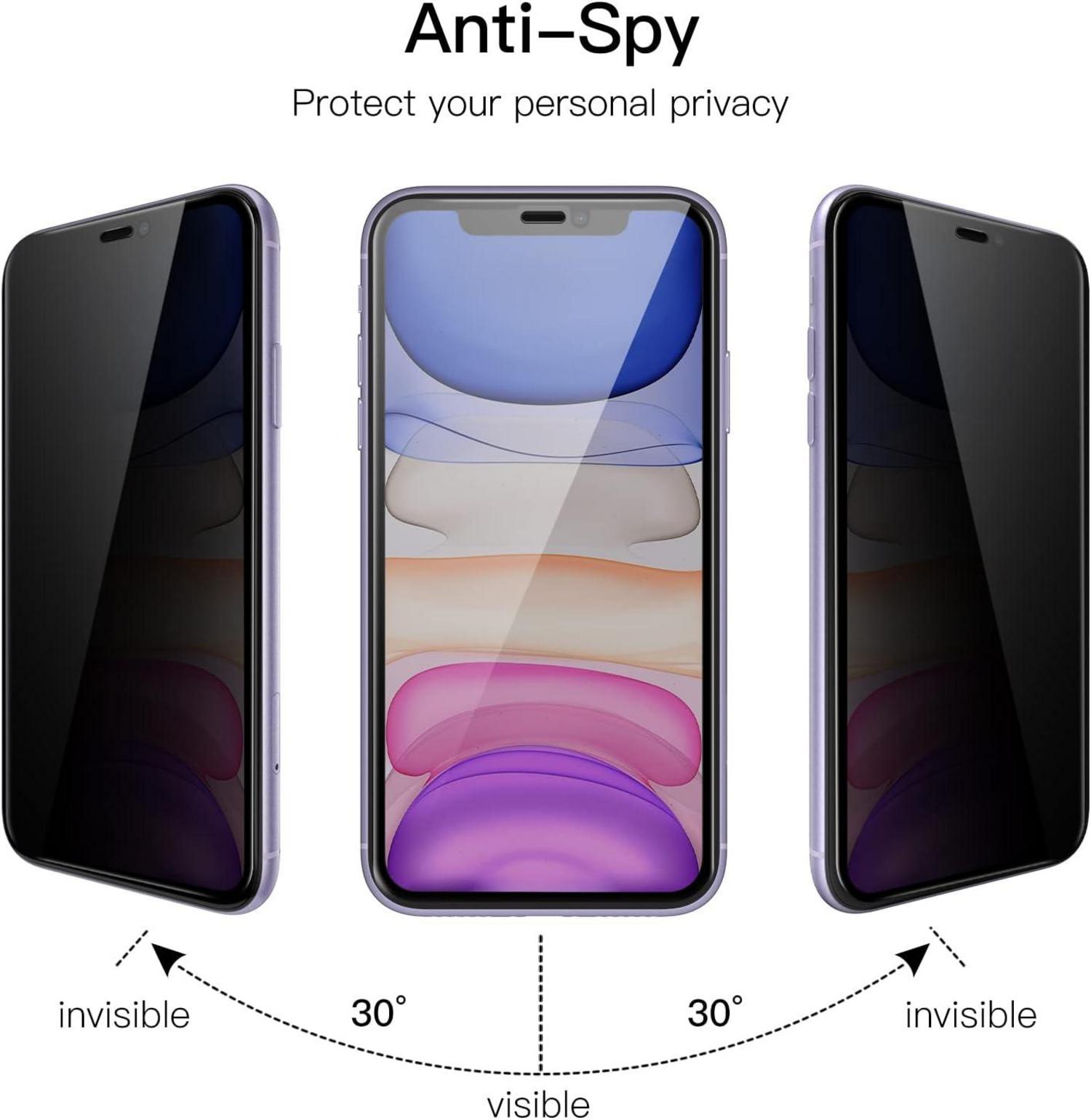 JETech Sichtschutz Panzer Schutz Glas iPhone 11 XR 6,1 Zoll