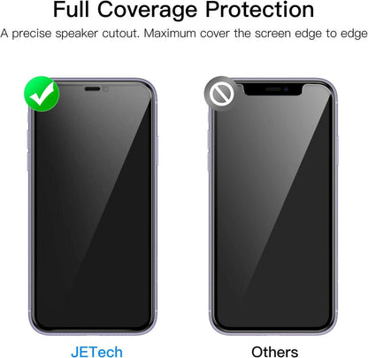 JETech Sichtschutz Full Screen Glasfolie iPhone 11 XR 6,1 Zoll Anti-Spy Displayschutz 2
