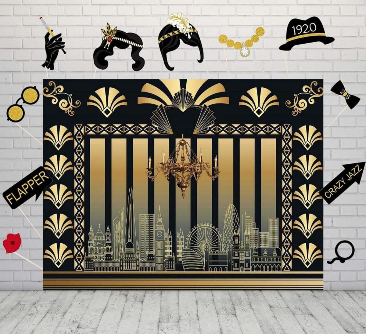 1920er The Great Gatsby Party Fotografie Hintergrund Kit 6x4FT