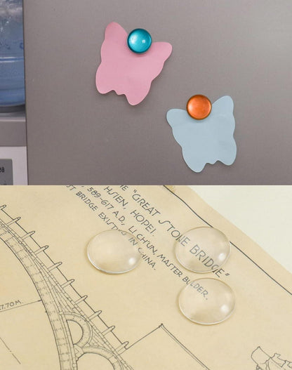 60 Glas Cabochon Magnete Selbstklebend Basteln Kühlschrank Magnet 25 mm