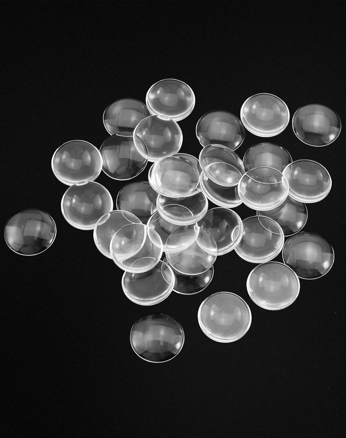 QWORK 60 Stück Glas Cabochon Magnete Selbstklebend 25mm Kühlschrank Whiteboard