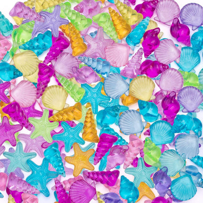 NLR 95pc 500g Acryl Muscheln Muschel Seestern Meerestiere Strand Tauchen Schatzsuche Party Geschenk