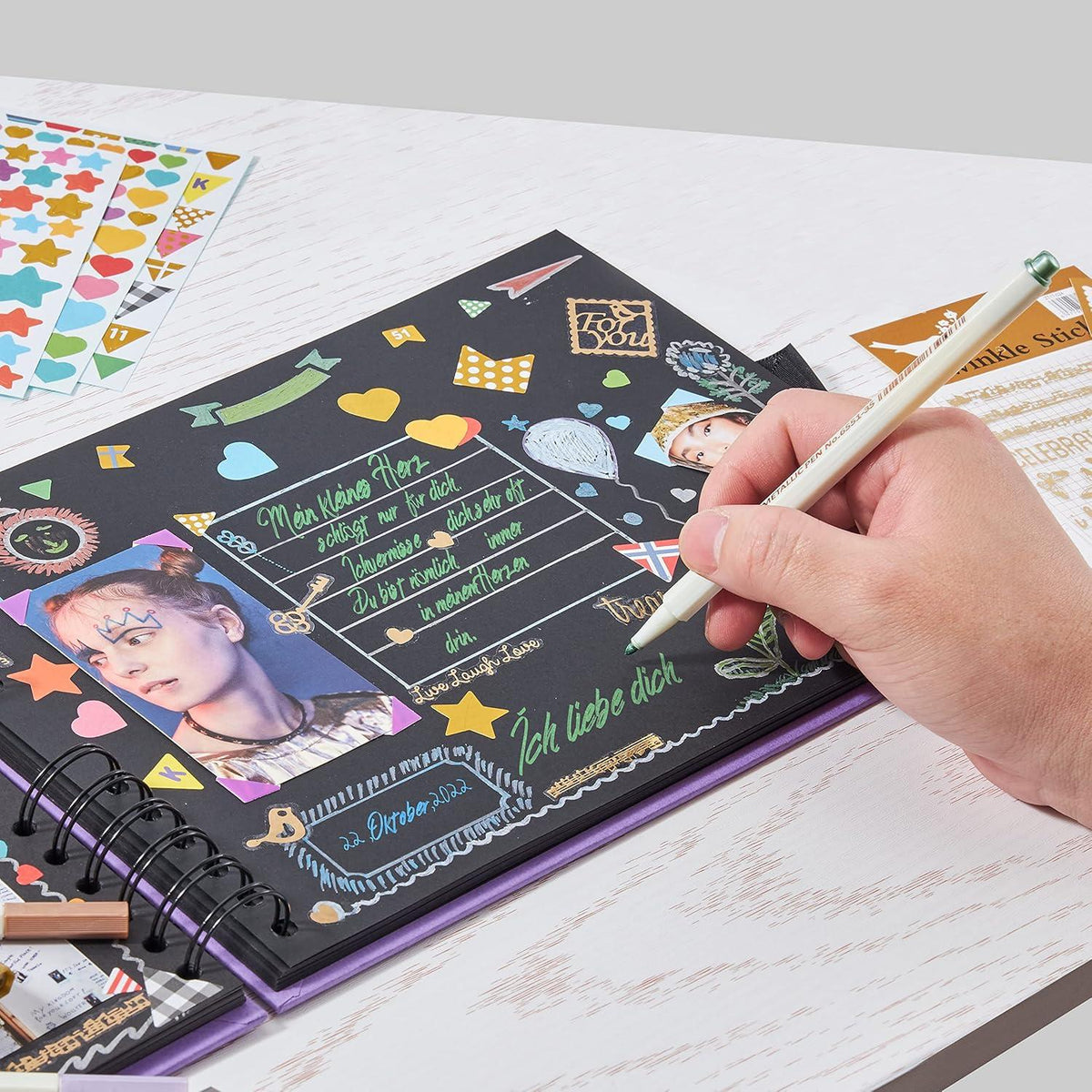 Fotoalbum DIY zum Selbstgestalten lila 80 Seiten für