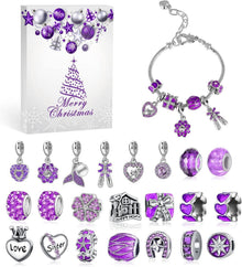 MJARTORIA Adventskalender Mädchen 24 DIY Schmuck Überraschungen Lila