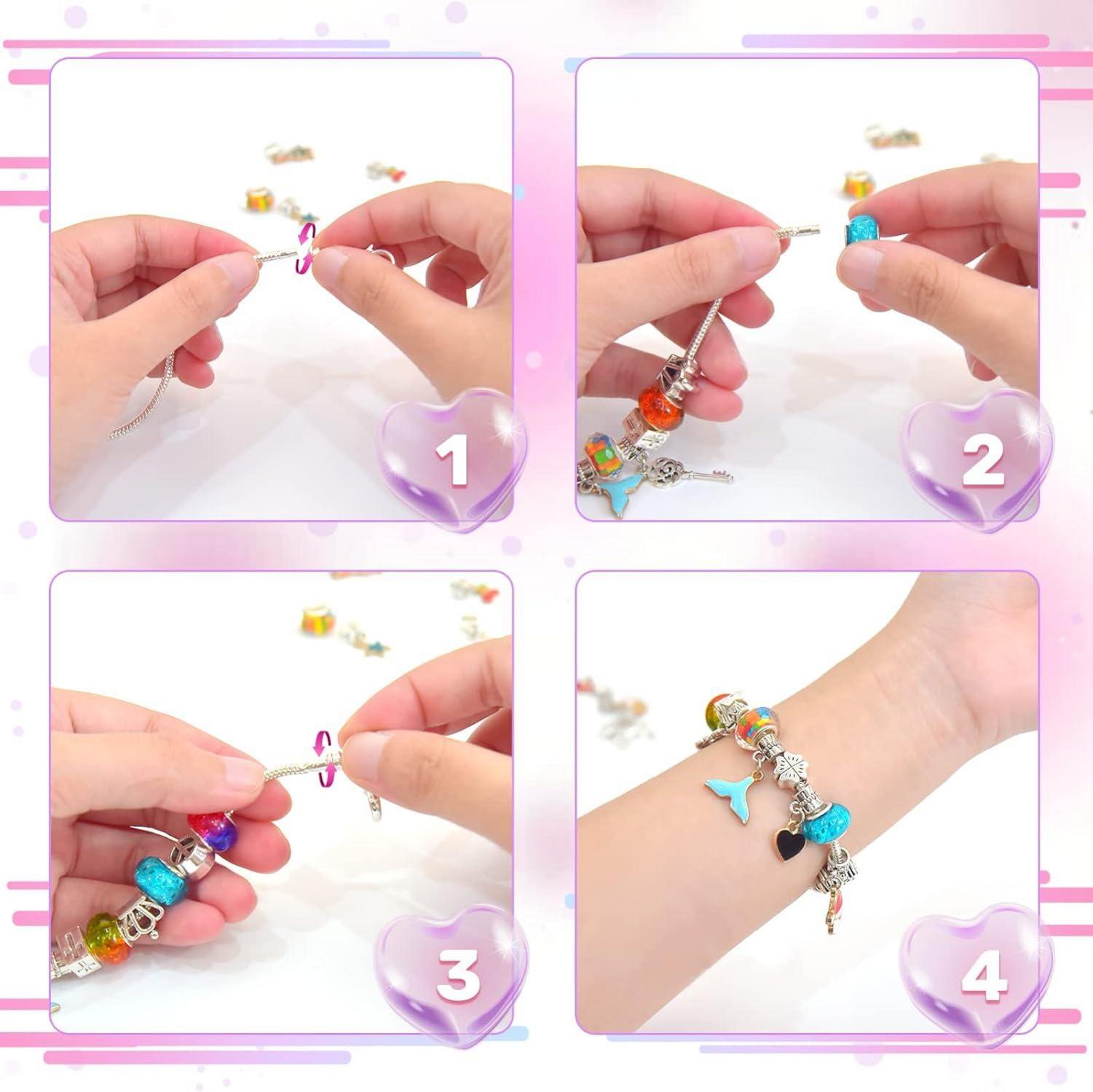 BIIB Mädchen Adventskalender Schmuck Bastelset Einhorn Armband 5-12J