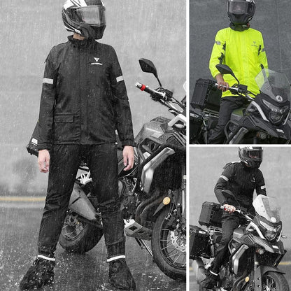 Herren Motorrad Regenanzug Gelb L