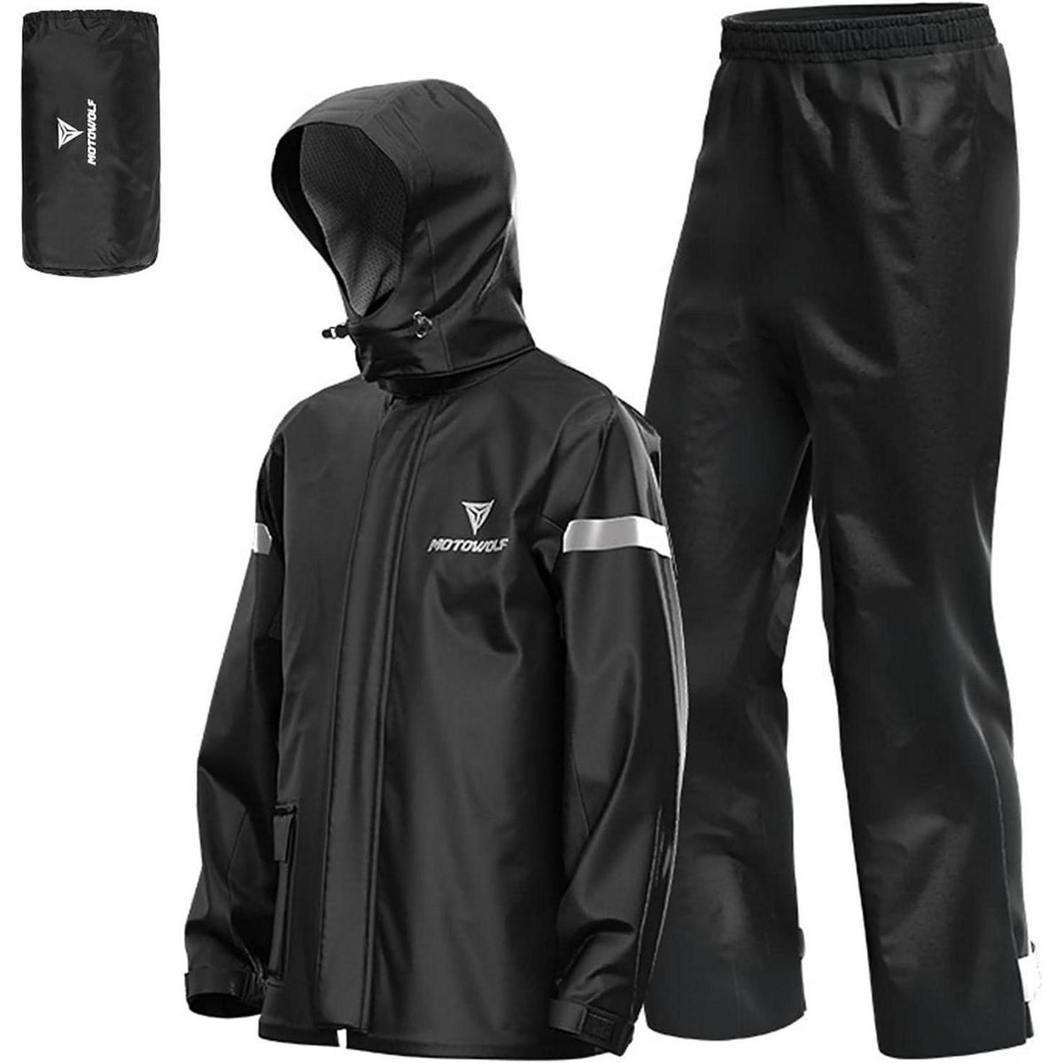 Herren Motorrad Regenanzug wasserdicht reflektierend XXL Schwarz