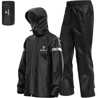 Herren Motorrad Regenanzug wasserdicht reflektierend XXL Schwarz