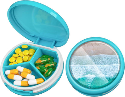 Tablettenbox 3 Fächer Pillendose Wasserdicht für Reise & Aufbewahrung