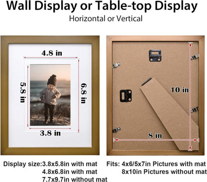 Brauner Holz Bilderrahmen 8x10 für Tisch & Wand, 4er Set