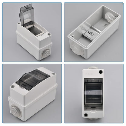 2x Aufputz Sicherungskasten IP65 1-reihig 2 Module 4 Anschlüsse