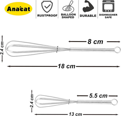 Mini-Schneebesen Set tragbarer Edelstahl Schneebesen dickem Draht