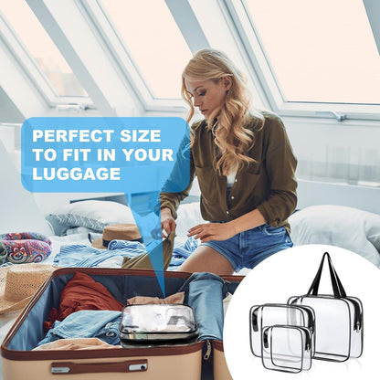 Kosmetiktasche Transparent 3er Set PVC Reise-Waschtaschen
