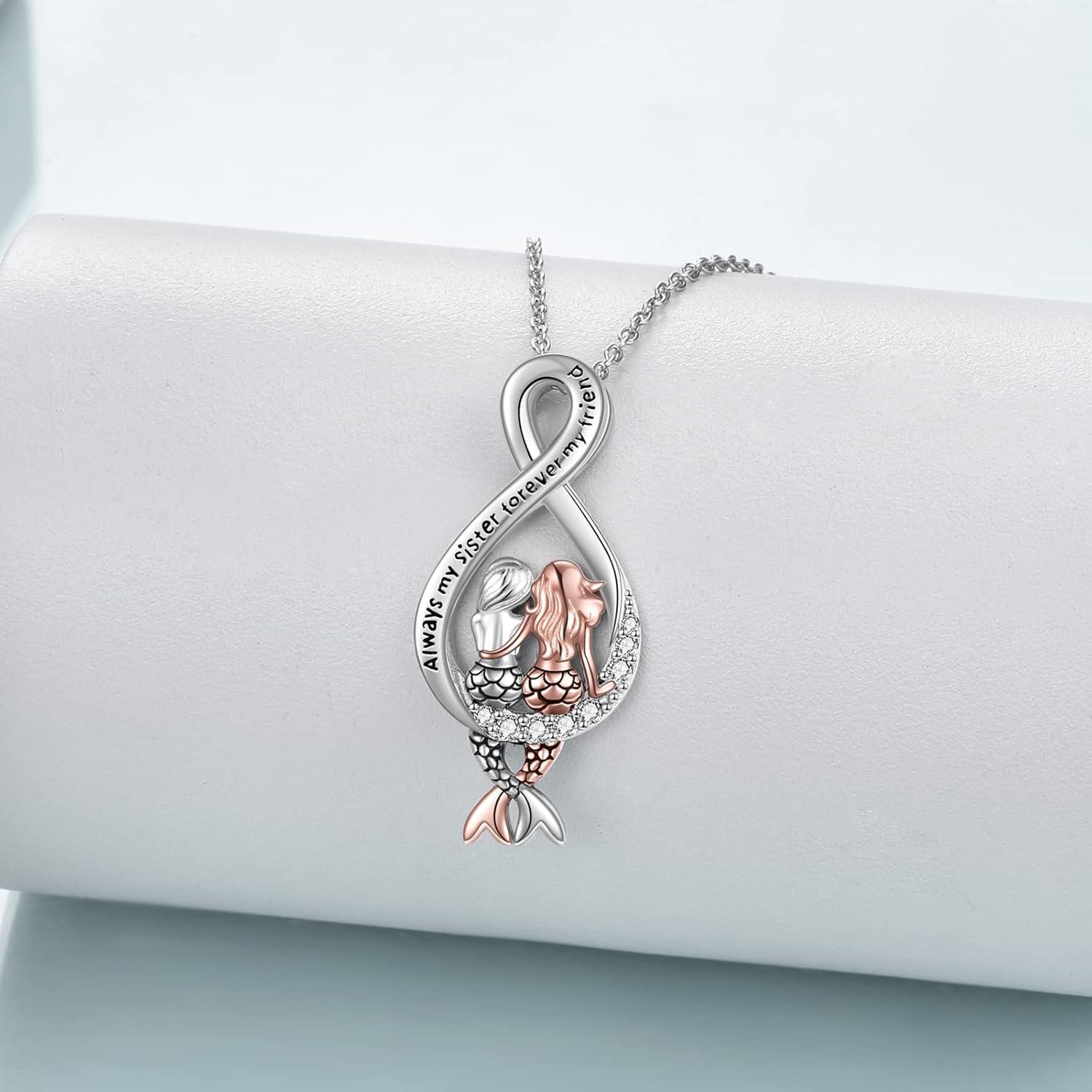 Meerjungfrau-Halskette 925er Sterlingsilber Geschenkbox